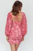 Beaujolais Long Sleeve Ruched Mini Dress Floral Pink sold by Selfie Leslie