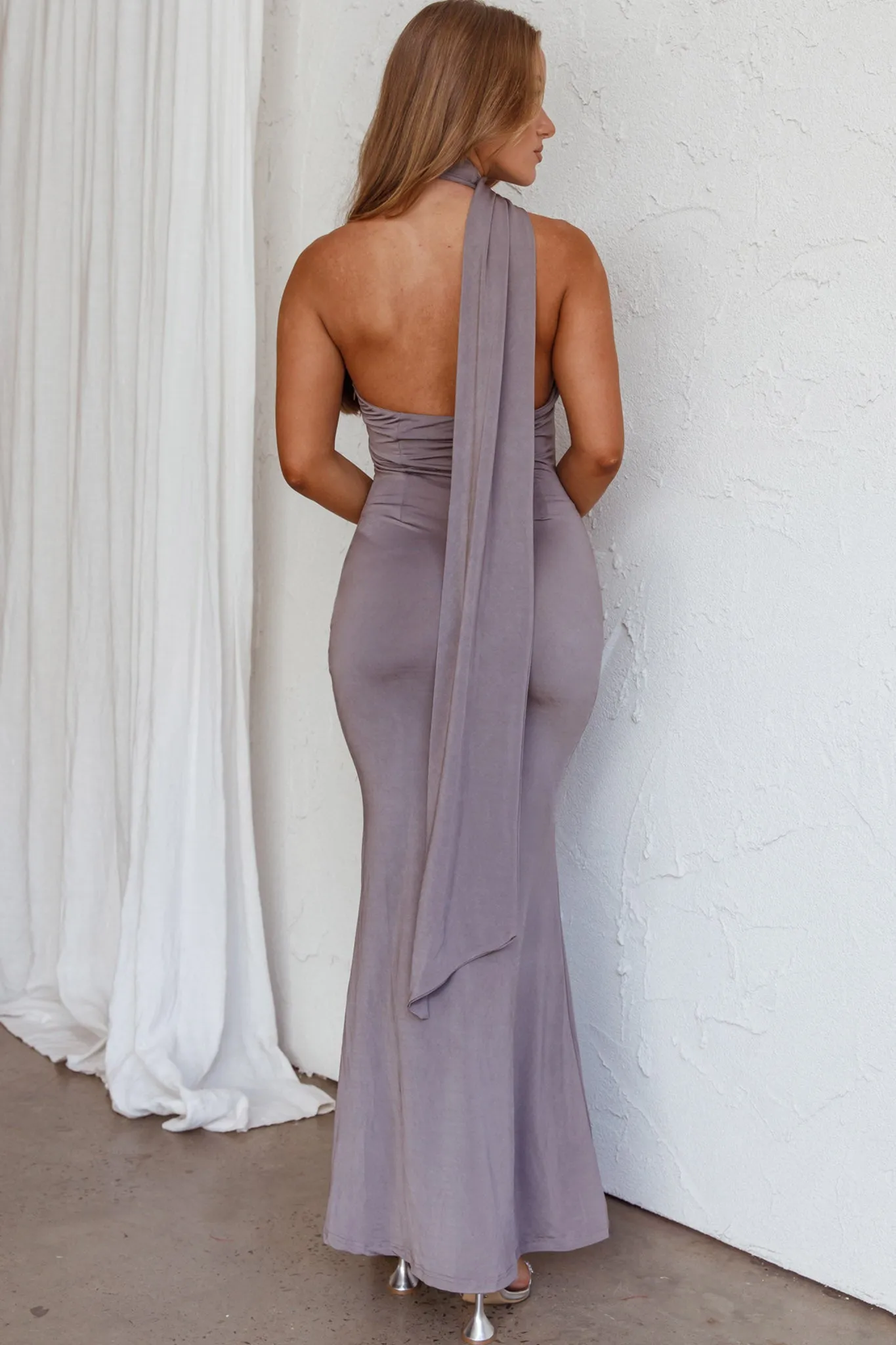 Italian Summer Keyhole Bust Maxi Dress Charcoal sold by Selfie Leslie product image thumbnail 2