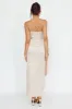 Kamillia One-Shoulder Split Midi Dress Champagne sold by Selfie Leslie