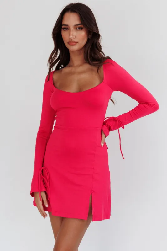 Safe Keeping Long Sleeve Mini Dress Hot Pink sold by Selfie Leslie