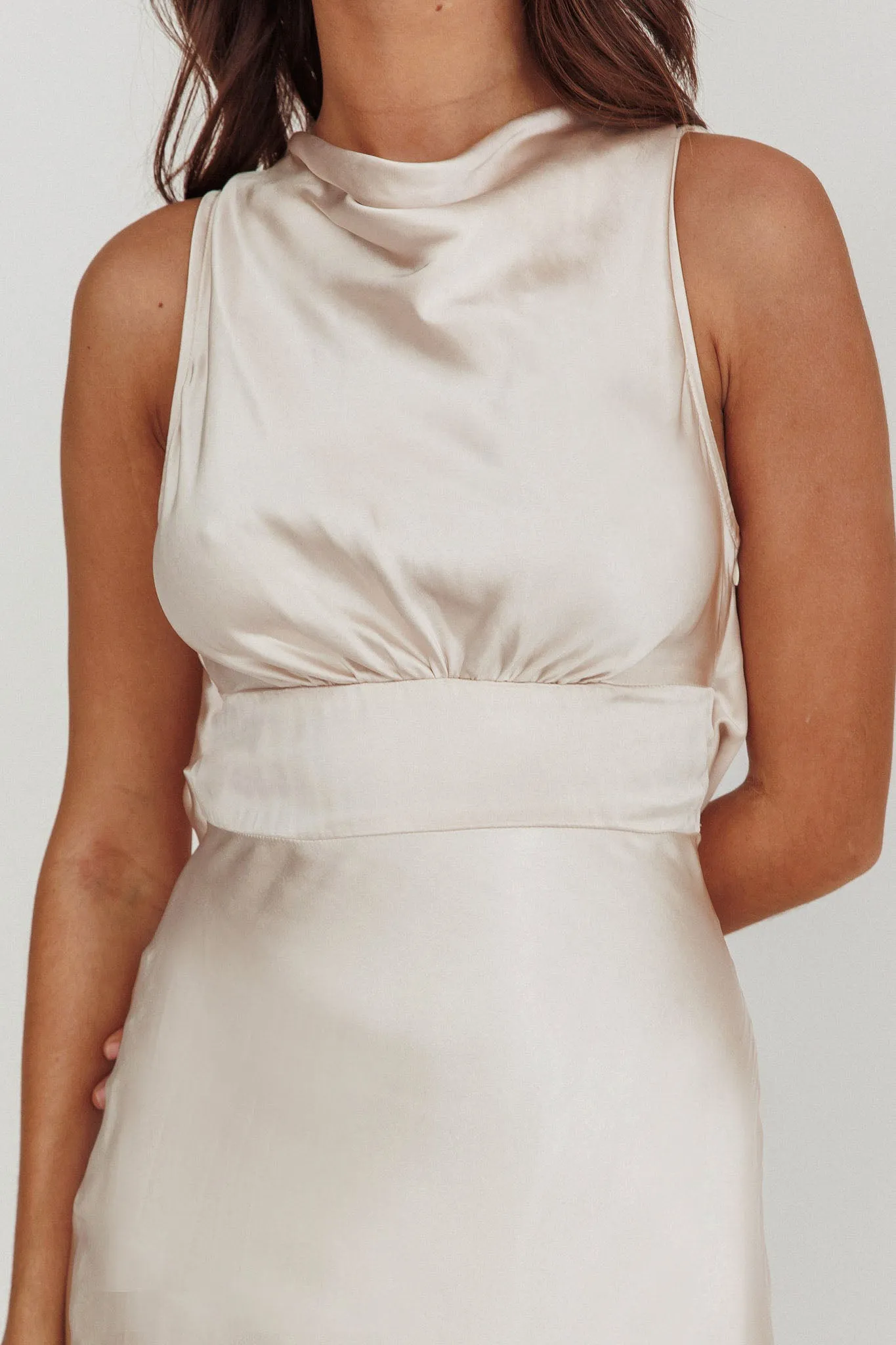 Isabella Satin Maxi Dress Champagne sold by Selfie Leslie product image thumbnail 3