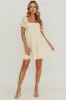 Dandelions Puff Sleeves A-Line Mini Dress Cream sold by Selfie Leslie