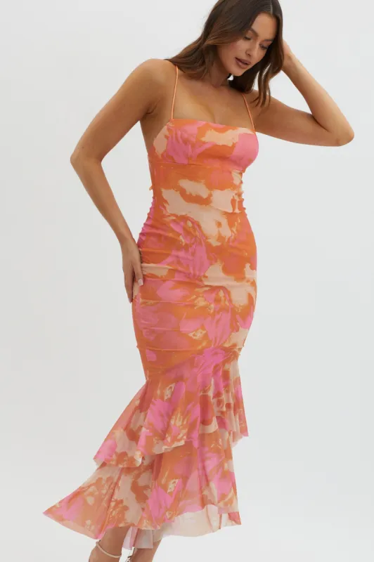 Avalee Layered Hem Mesh Dress Pink sold by Selfie Leslie