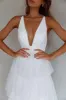 Auguste Tiered Frill Midi Dress White sold by Selfie Leslie