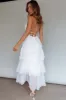 Auguste Tiered Frill Midi Dress White sold by Selfie Leslie