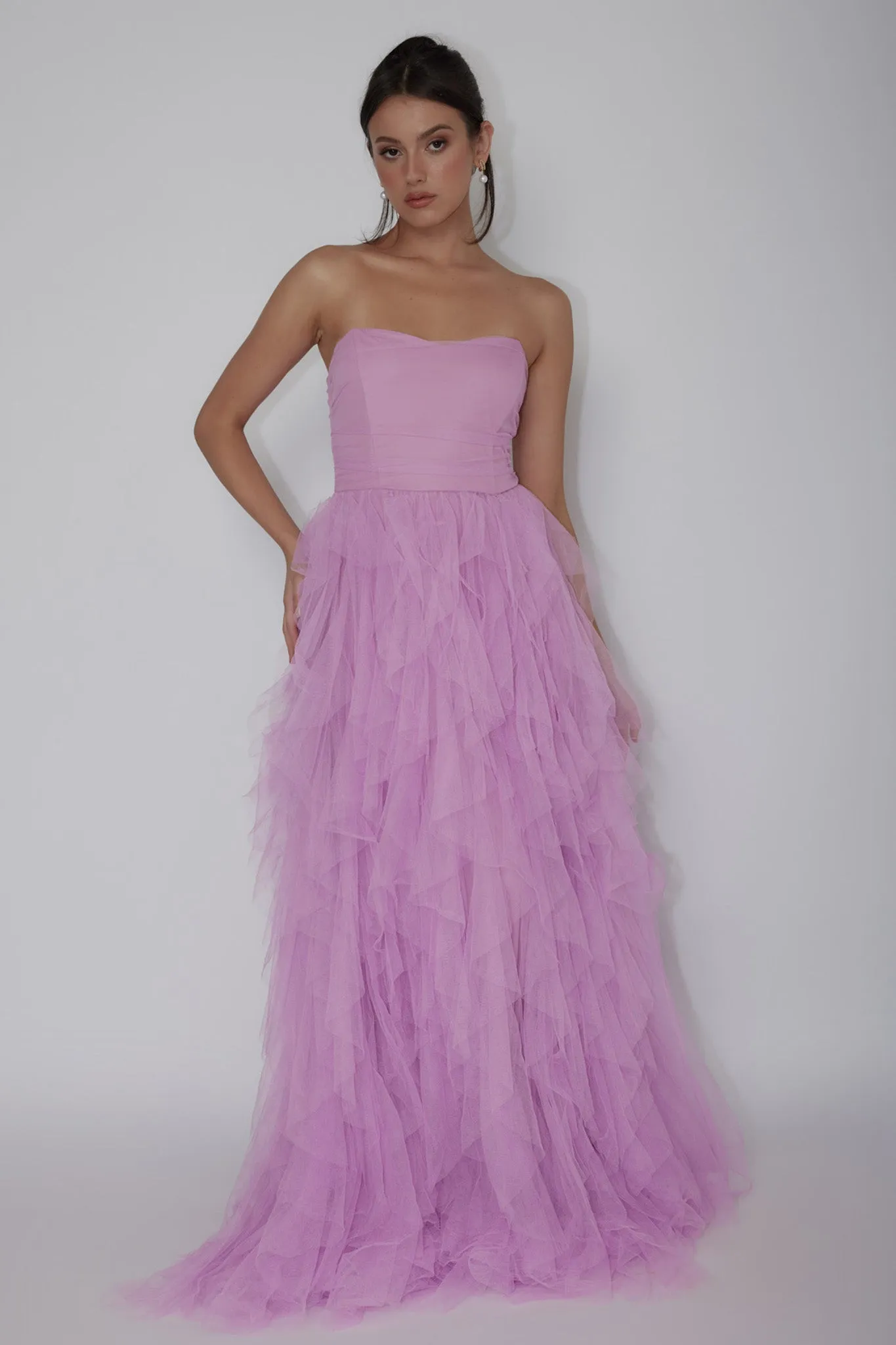 Rori Tulle Cascade Maxi Dress Orchid sold by Selfie Leslie product image thumbnail 5