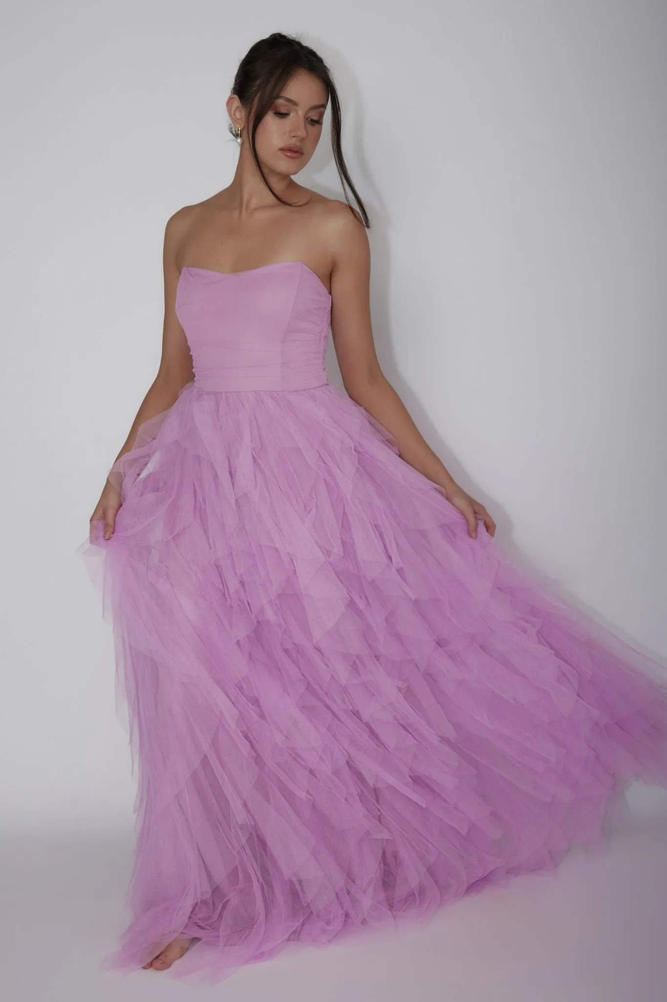 Rori Tulle Cascade Maxi Dress Orchid sold by Selfie Leslie product image thumbnail 3