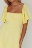 Lula Gathered Bust Midi Dress Lemon sold by Selfie Leslie