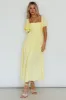 Lula Gathered Bust Midi Dress Lemon sold by Selfie Leslie