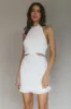 Giovana Halterneck Frill Mini Dress White sold by Selfie Leslie