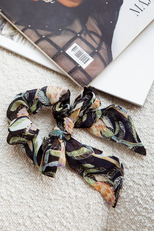 Bow Scrunchie Banksia Black sold by Selfie Leslie
