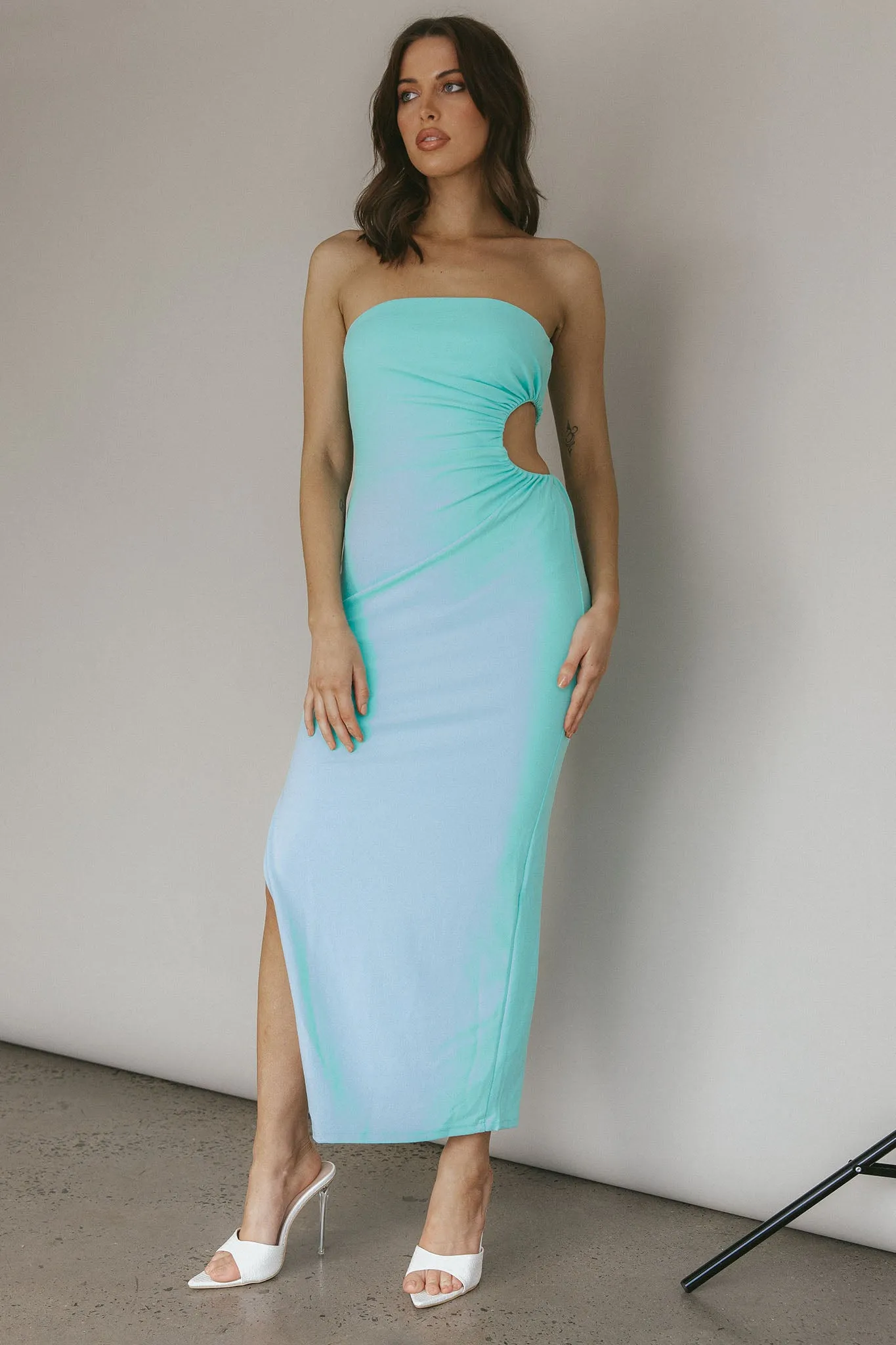 Taking Bets Strapless Cut-Out Midi Dress Mint sold by Selfie Leslie product image thumbnail 4