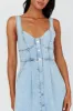 Pixie Dust Button Front Midi Dress Denim Blue sold by Selfie Leslie