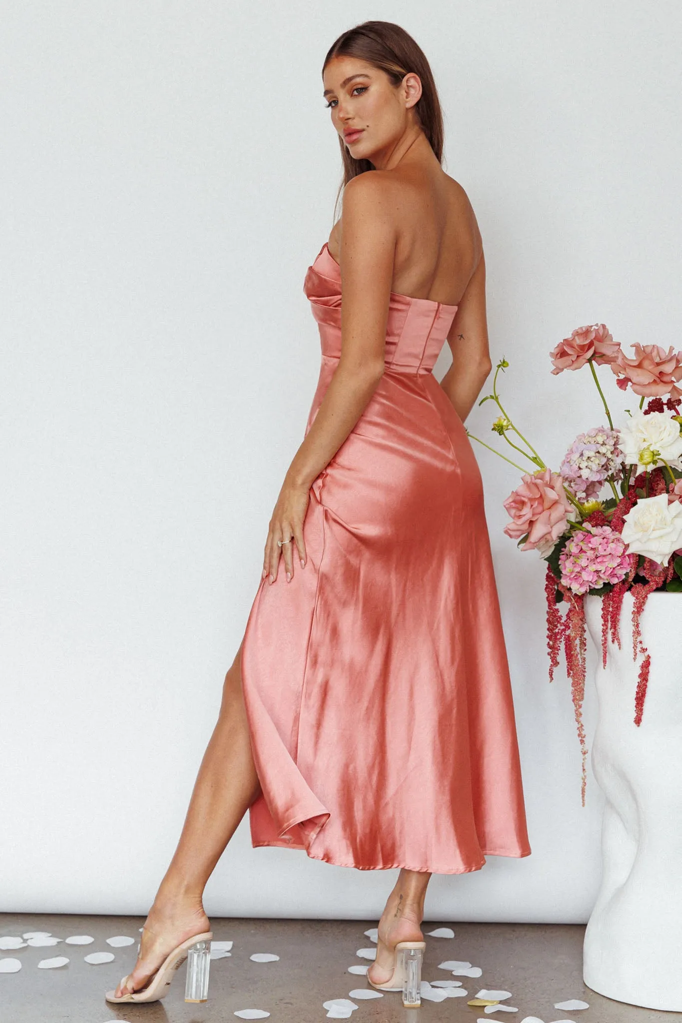 Yvette Wrap Neckline Midi Dress Desert Rose sold by Selfie Leslie product image thumbnail 2