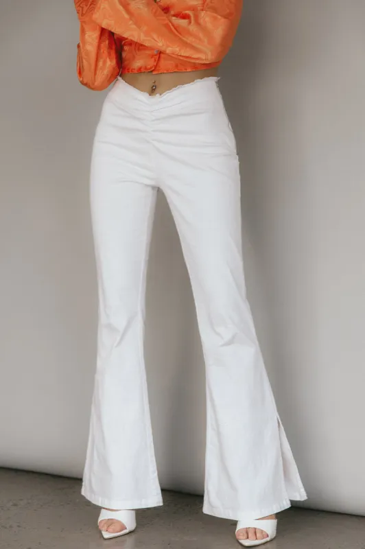 Mahla Flared Pants Ivory sold by Selfie Leslie