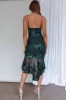 Lake Como Fitted Bodice High-Low Sequin Dress Forest Green sold by Selfie Leslie