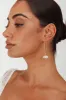 Sarah Pearl Accent Long Hook Earrings Gold sold by Selfie Leslie