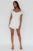 Lianah Lace Sleeve Tied Back Romper White sold by Selfie Leslie