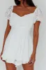 Lianah Lace Sleeve Tied Back Romper White sold by Selfie Leslie