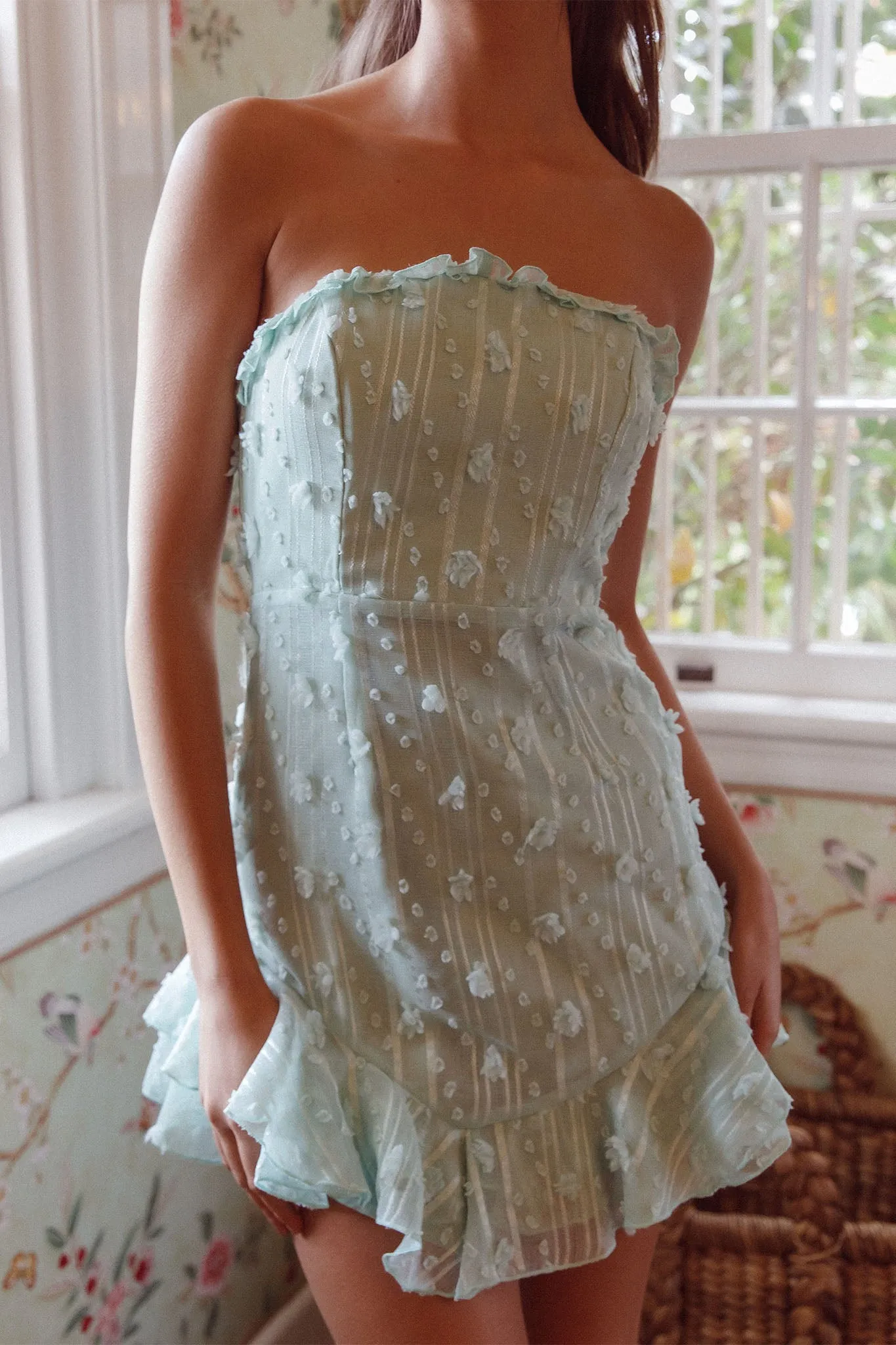 Cece Embellished Bandeau Dress Sage sold by Selfie Leslie product image thumbnail 4