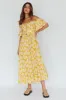 Voyager Off-Shoulder Bell Sleeve Midi Dress Floral Yellow sold by Selfie Leslie