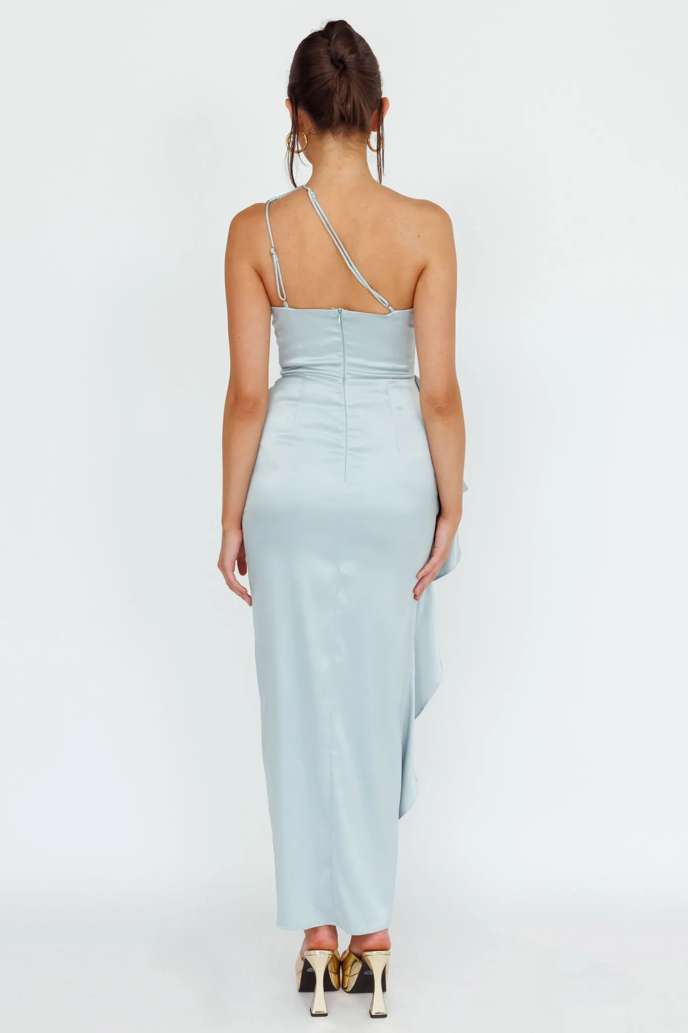 Kamillia One-Shoulder Split Midi Dress Pistachio sold by Selfie Leslie product image thumbnail 2