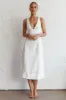 Elias Decorative Stitch Midi Dress White sold by Selfie Leslie