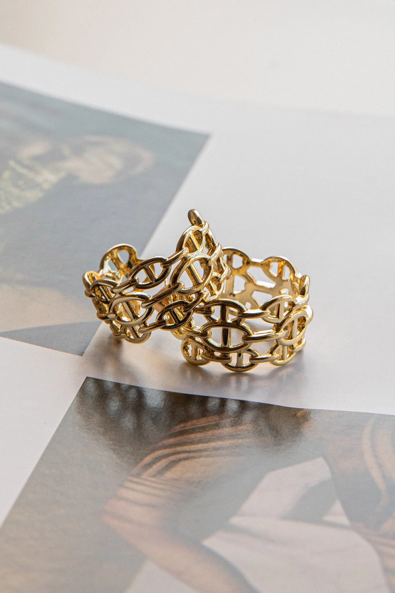 Georgiana Open Chain Hoop Earrings Gold sold by Selfie Leslie product image thumbnail 2