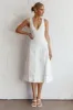 Elias Decorative Stitch Midi Dress White sold by Selfie Leslie