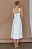 Elias Decorative Stitch Midi Dress White sold by Selfie Leslie