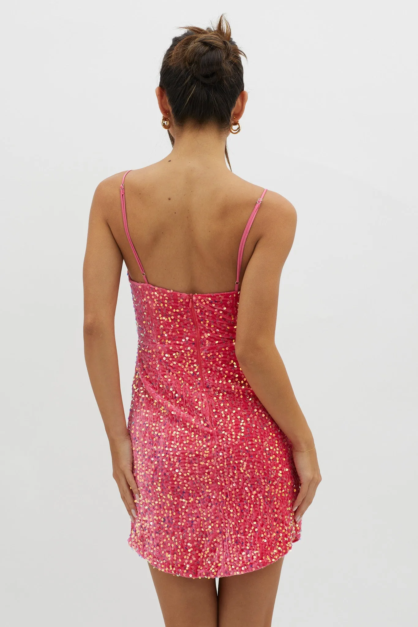 Atlanta Square Neckline Sequin Dress Pink sold by Selfie Leslie product image thumbnail 2