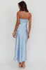 Marlie Side Pleat Maxi Dress Blue sold by Selfie Leslie