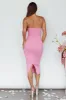 Yours Alone Gathered Detail Midi Dress Pink sold by Selfie Leslie