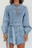 Real World Zip Front Romper Denim Blue sold by Selfie Leslie