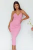 Yours Alone Gathered Detail Midi Dress Pink sold by Selfie Leslie