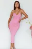 Yours Alone Gathered Detail Midi Dress Pink sold by Selfie Leslie