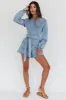 Real World Zip Front Romper Denim Blue sold by Selfie Leslie
