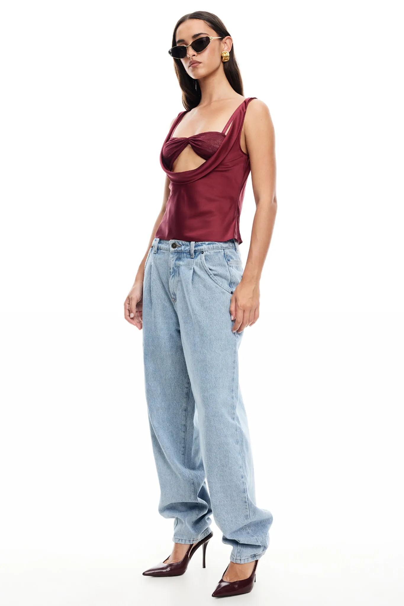 Selfie Leslie LIONESS Delilah Top Burgundy | Parallel