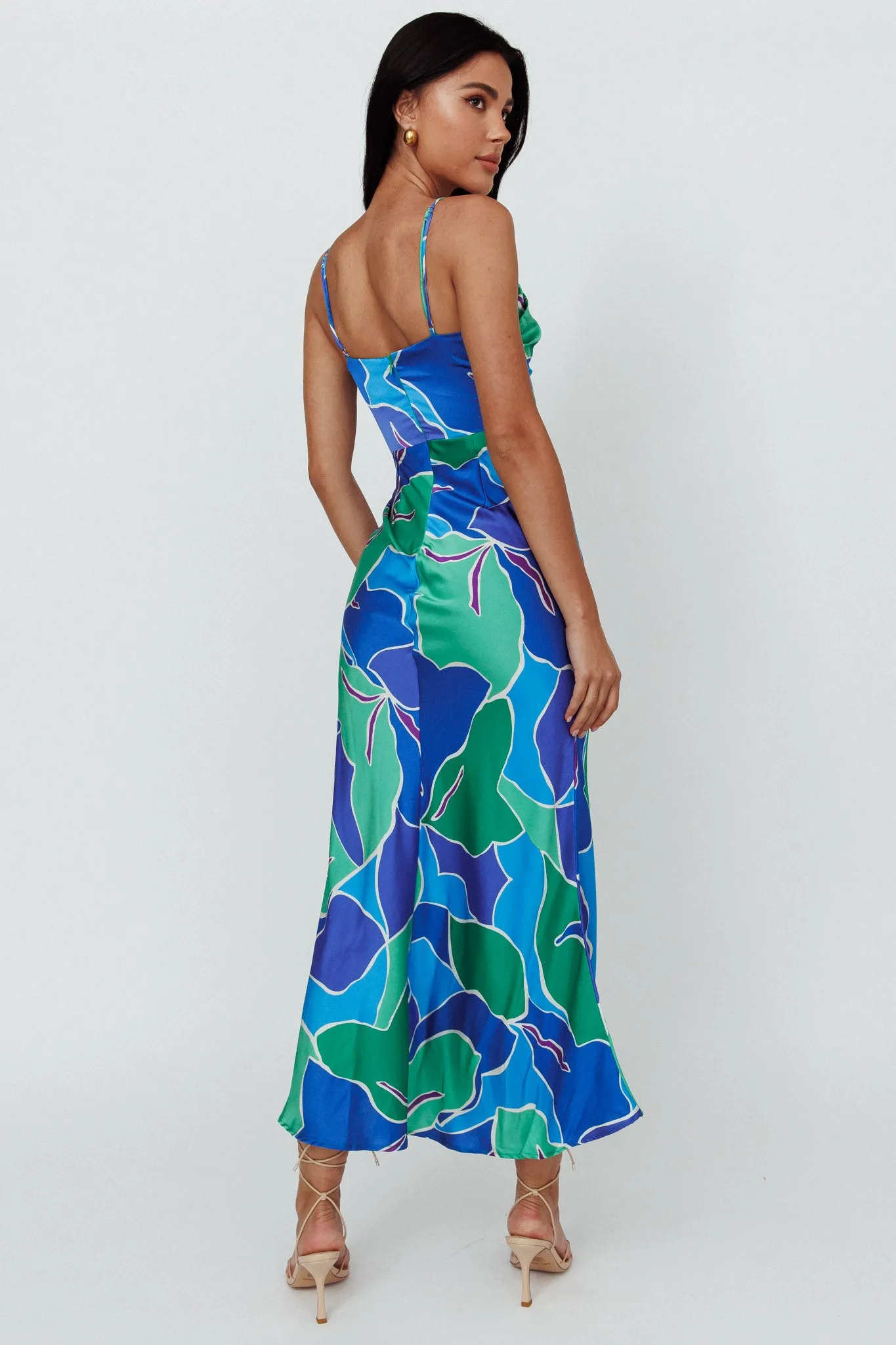 Hula Sweetheart Midi Dress Floral Blue sold by Selfie Leslie product image thumbnail 2