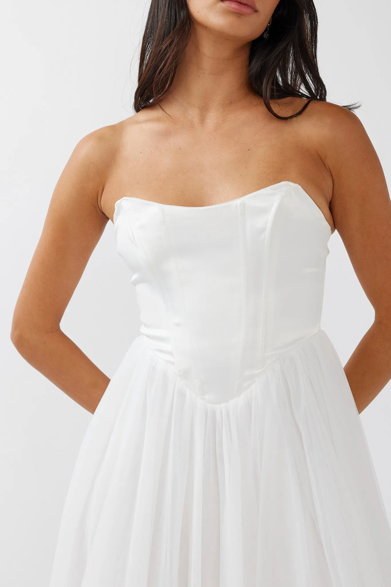 Rosemary Tulle Bustier Midi Dress White sold by Selfie Leslie product image thumbnail 4