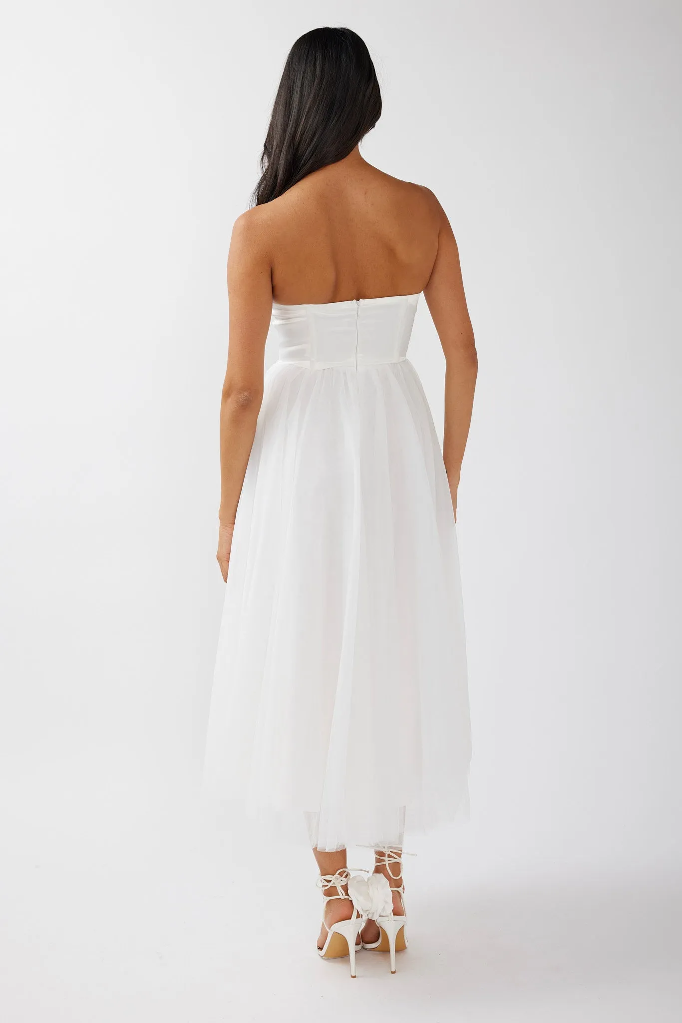 Rosemary Tulle Bustier Midi Dress White sold by Selfie Leslie product image thumbnail 2