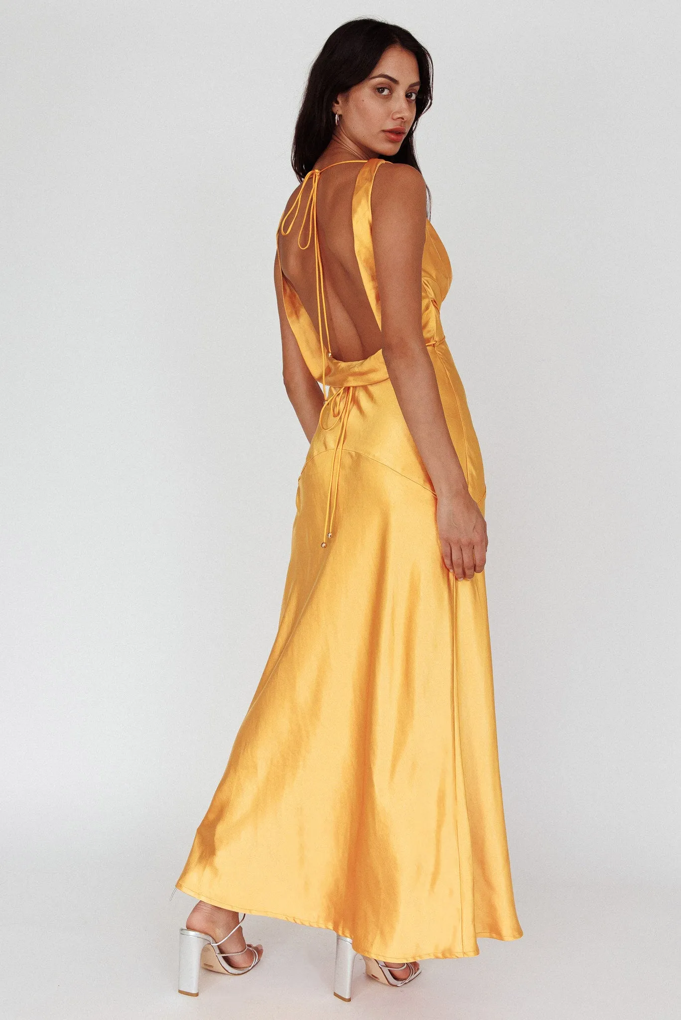 Cassiopeia Open Back String Tie Maxi Dress Mango sold by Selfie Leslie product image thumbnail 2