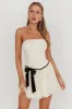 Breathe Lace Up Strapless Mini Dress Ivory sold by Selfie Leslie