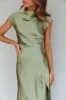 Lucinda Twist Back Midi Dress Olive sold by Selfie Leslie