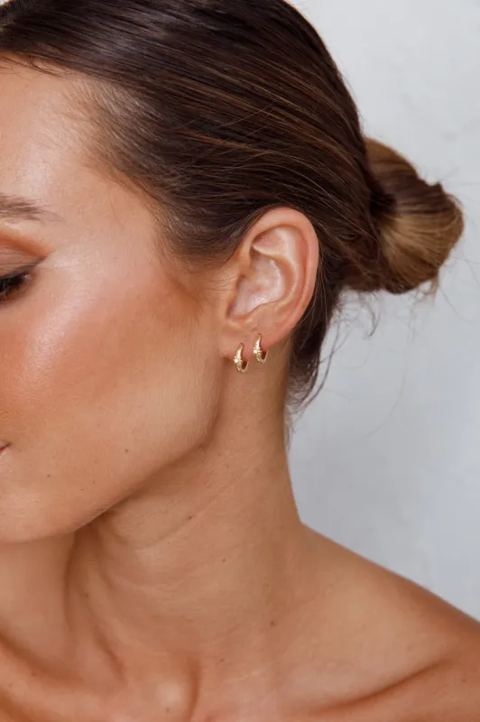 Starlight Diamante Hoop Earrings Gold sold by Selfie Leslie