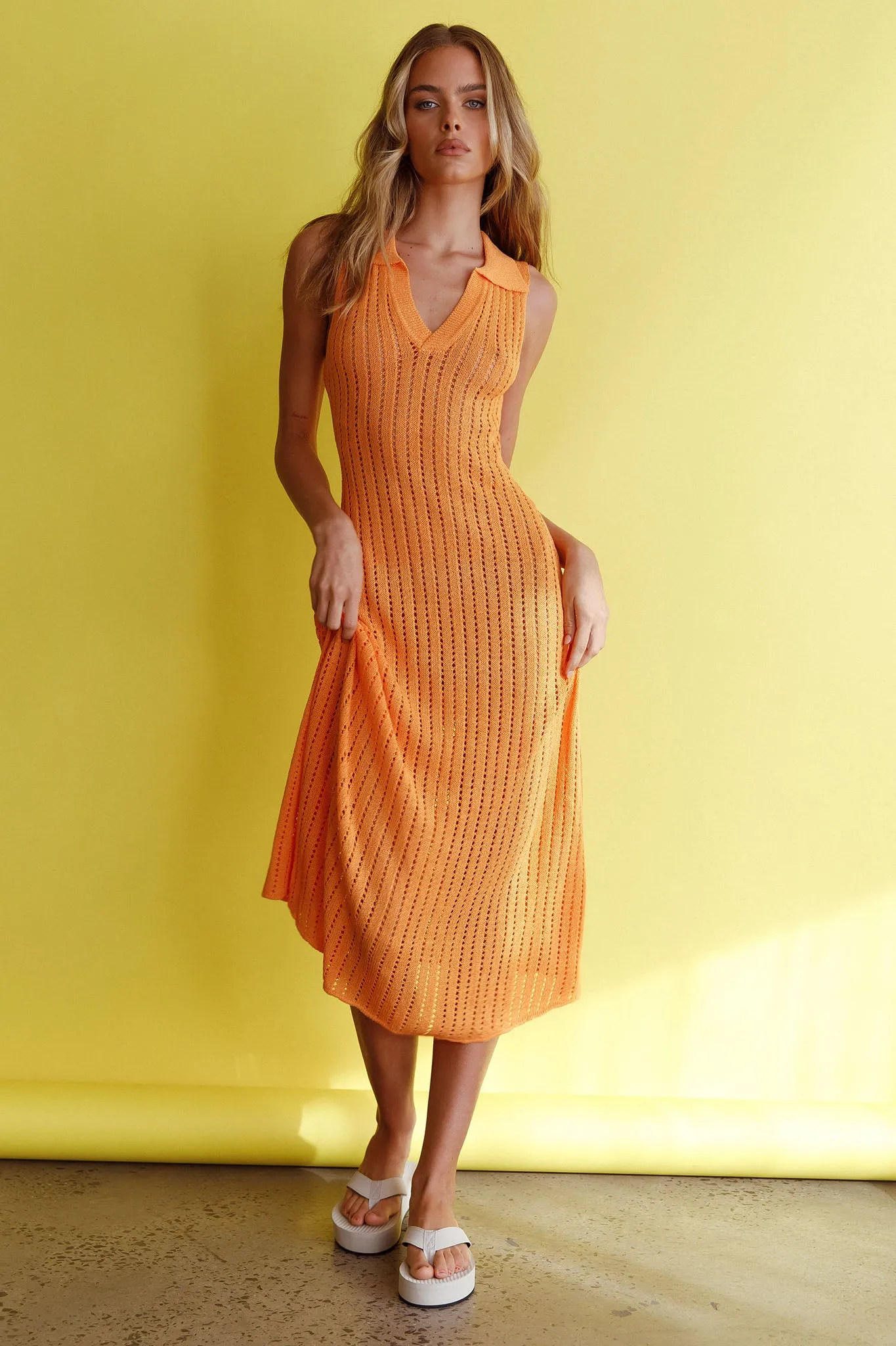 Palm Island Collared Crochet Midi Dress Mango sold by Selfie Leslie product image thumbnail 5