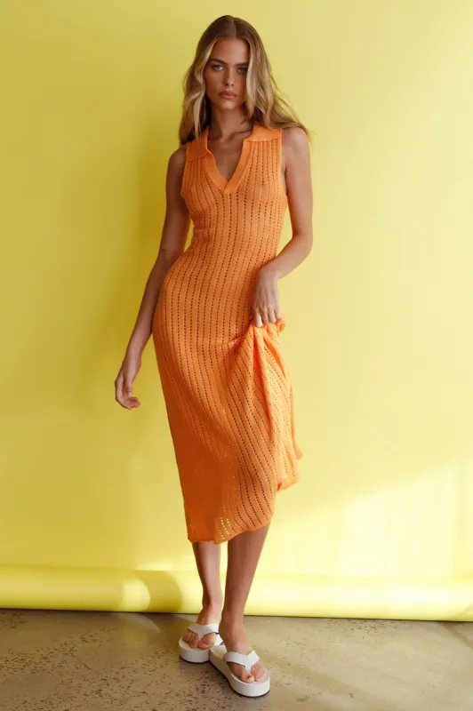 Palm Island Collared Crochet Midi Dress Mango sold by Selfie Leslie