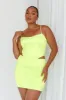 Ziggy Satin Mini Skirt Lemon sold by Selfie Leslie