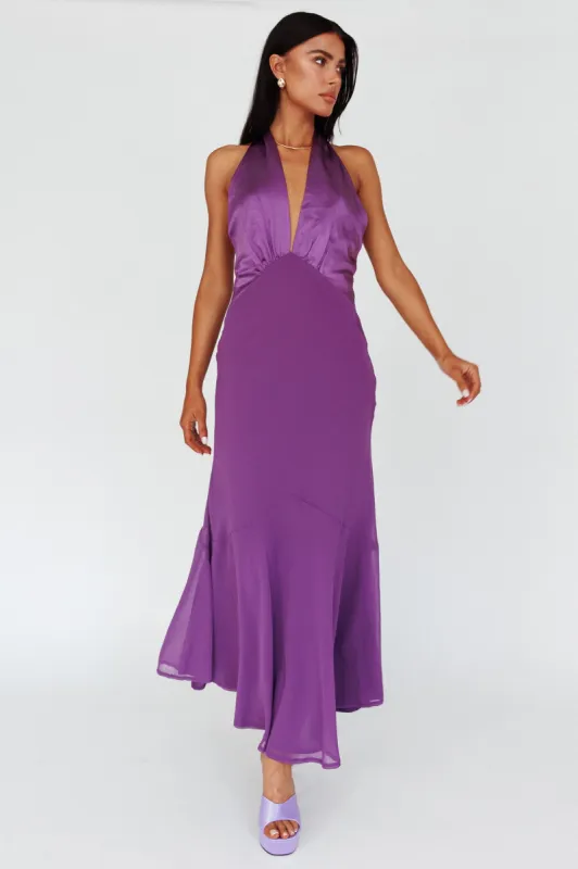Vision Halterneck Midi Dress Violet sold by Selfie Leslie