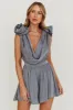 Hallie Cowl Neck Rosette Romper Cement sold by Selfie Leslie